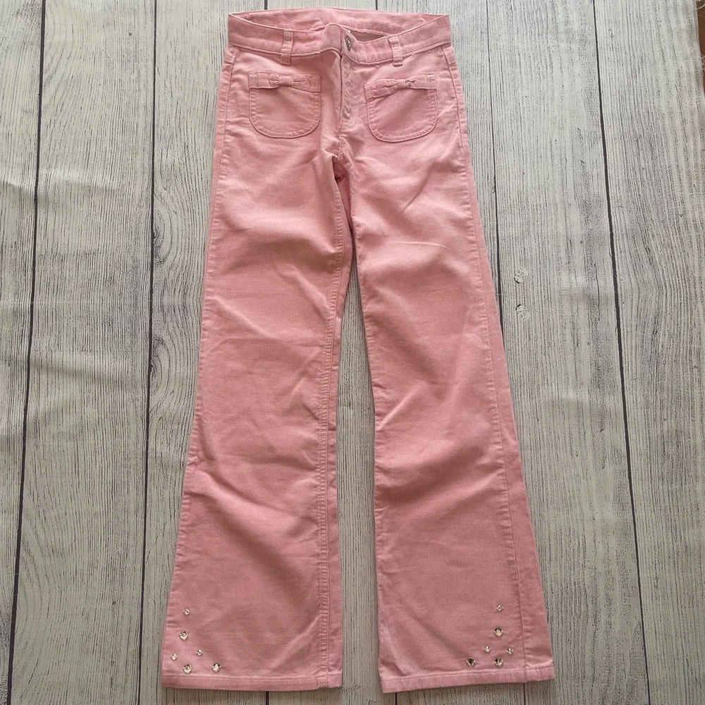 Gymboree Glamour Ballerina Pink Gem Bootcut Corduroy Pants size 12
